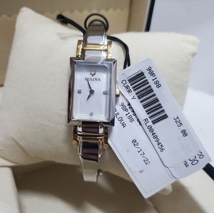 New Bulova 98P188 Classic 33mm Silver Stainless Steel Case with Silver/Gold $325
